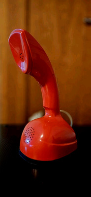 Vintage Mid-Century Red Cobra Ericsson Phone Rotary Dial Desk Telephone 