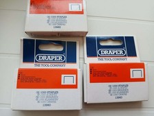 DRAPER - 3 boxes of 8mm GALVANIZED STEEL STAPLES - (3 X 1000) - BNIB
