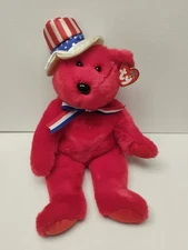 TY Beanie Buddy - SAM the Bear (Red Version) (15 inch) - MWMTs Stuffed Animal
