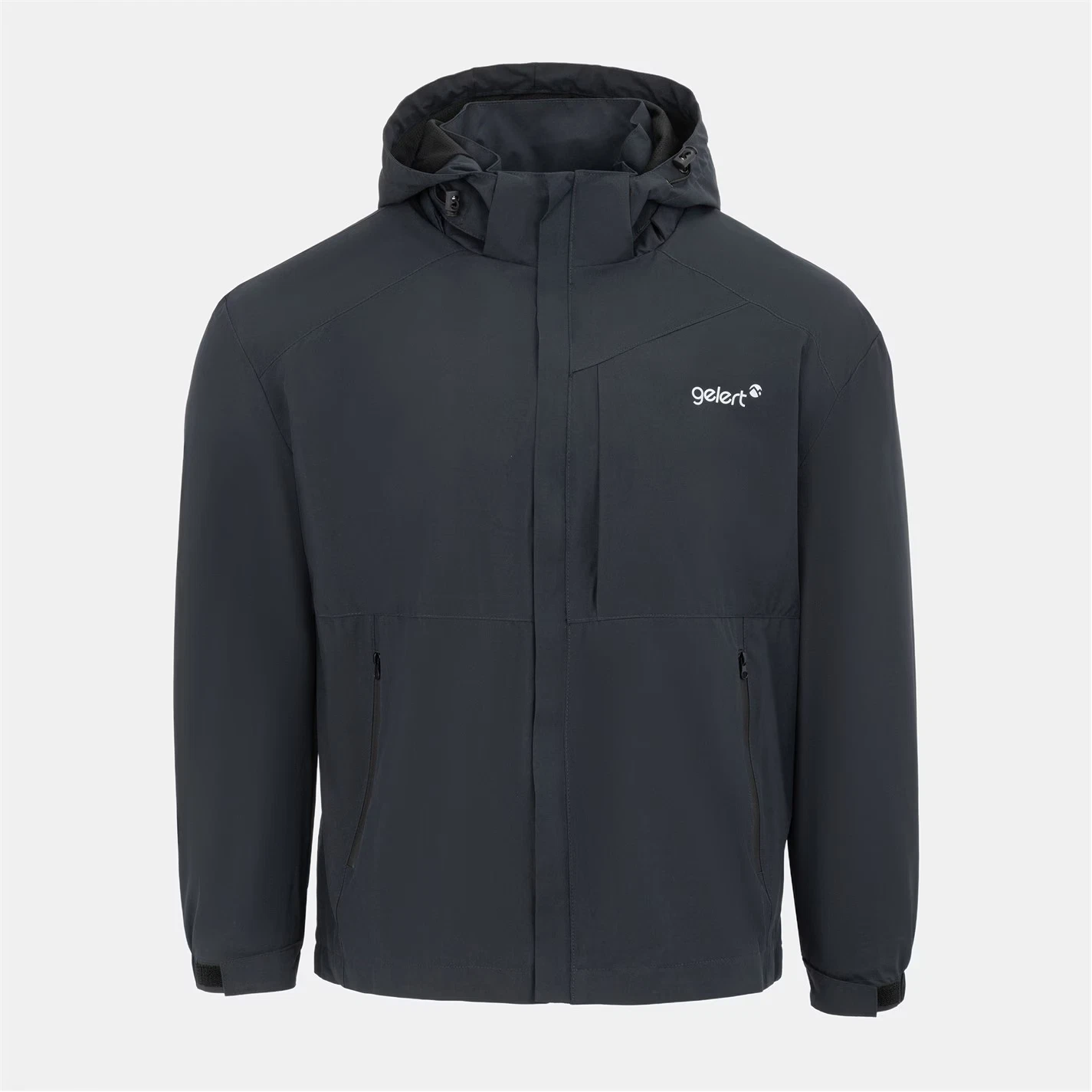 Mens Gelert Water Resistant Windproof Raincoat Hooded Windbreaker Jacket - Grey