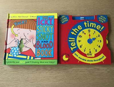 Icky Sticky Snot and Blood Book + Tell The Time! pop-up interactive learning fun