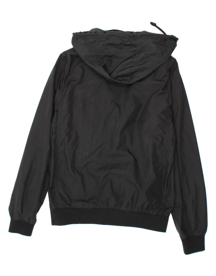 Chaqueta de lluvia LEE para hombre con capucha Reino Unido 36 pequeña negra poliéster CV68 Foto 2 de 3