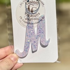 Light Pink Glitter Letter Keychains Available in All Letters
