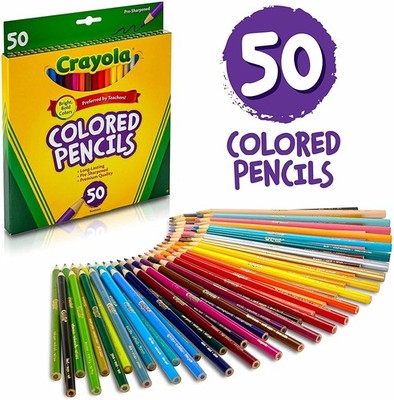 CRAYOLA Farbstifte Kunstwerkzeuge 50 Stück perfekt für Kunstprojekte und Erwachsene