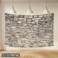 2D Flat,1pc Realistic Stone Wallpaper-like Tapestry-No Power Needed,Easy Hang In