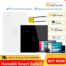 Smart Switch No Neutral EU/US Touch Sensor Light Switch Smart Home Voice Control