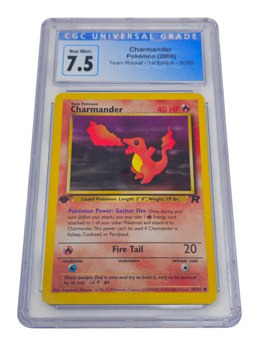 Charmander 50/82 Team Rocket Common 1st Edition CGC 7.5 Near Mint+ 5231