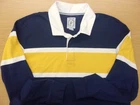 Vintage Lands End Rugby Polo Shirt Colorblock Stripe Long Sleeve Mens 2XL