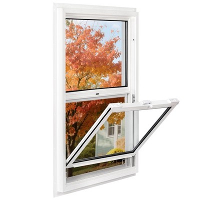 Vinyl Single Hung Sliding Window, 24'' x 36'' Household Window with Double-Pane...