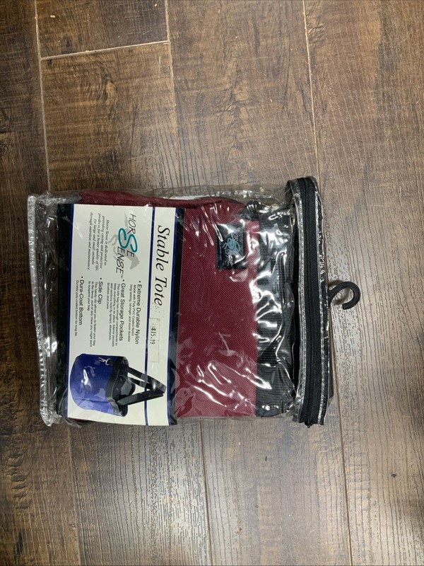 Horse Sense Stable Tote Grooming Bag Burgundy Nylon Storage