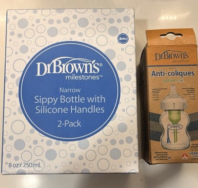 Dr. Brown's Milestones Sippy Straw Bottle with Silicone Handles  - 2 Pack