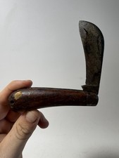 Case Tested XX 1920-1940 11011? Hawkbill Pruning 1 Blade Pocket Knife Wood Grips