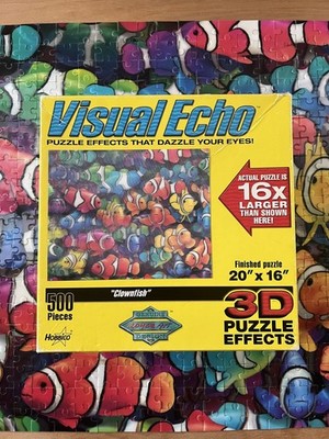 Visual Echo CLOWNFISH 3D-Effekt 500-teiliges Puzzle KOMPLETT SEHR GUTER ZUSTAND Vintage