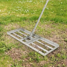 6FT Steel Lawn Leveler Rake, 36"x10" - Heavy Duty, 180° Rotate, Topdressing Tool