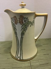 Olla de té/chocolate Art Nouveau vintage/antigua de porcelana Limoges, Francia Art Deco