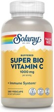 Solaray Super Bio Buffered Vitamin C 1000mg, Two-Stage, 280 Count Pack of 1 