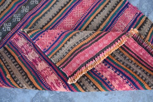 2x10 ft Vintage Afghan Tribal Kilim Rug Hand Woven Geometric Hallway Runner Rug - Picture 8 of 10