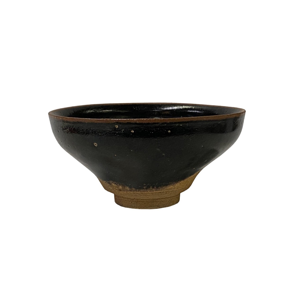 Chinese Jianye Clay Matte Bronze Black Glaze Decor Bowl Display 