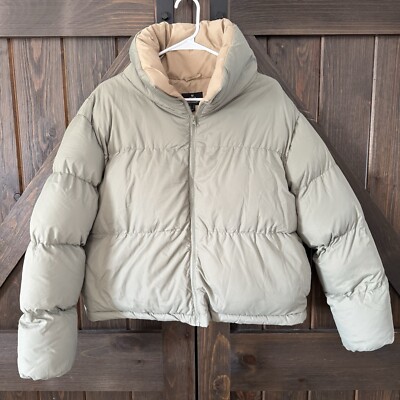 Threadbare Puffer Jacket Women s Size 10 (US) Light Green Cropped Full Zip