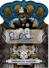 2010 CROWN ROYALE EMMANUEL SANDERS DIECUT BLUE AUTO ROOKIE 50/50-SAINTS FOOTBALL