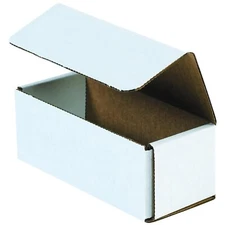 50 9" x 6" x 4" White Corrugated Mailers Die Cut Tuck Flap Boxes Free Shipping