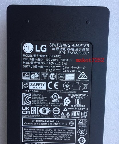 New Original LG 210.6W/19.5V Adapter&Cord for LG 45GR95QE UltraGear OLED Monitor - 第 2/4 張圖片