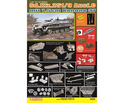 Dragon 6225 - 1/35 Sd.Kfz.251/9 Ausf.C m.7.5cm Kanone 37 - Neu