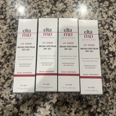 4 Count  - EltaMD UV Sheer SPF 50+ Facial Sunscreen - 1.7oz EXP 10/24 Oil free