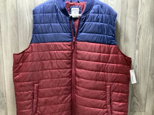 NEW Sonoma Men’s 2XL Red Blue Sleeveless Lightweight Quilted Puffer Vest - Picture 3 of 7