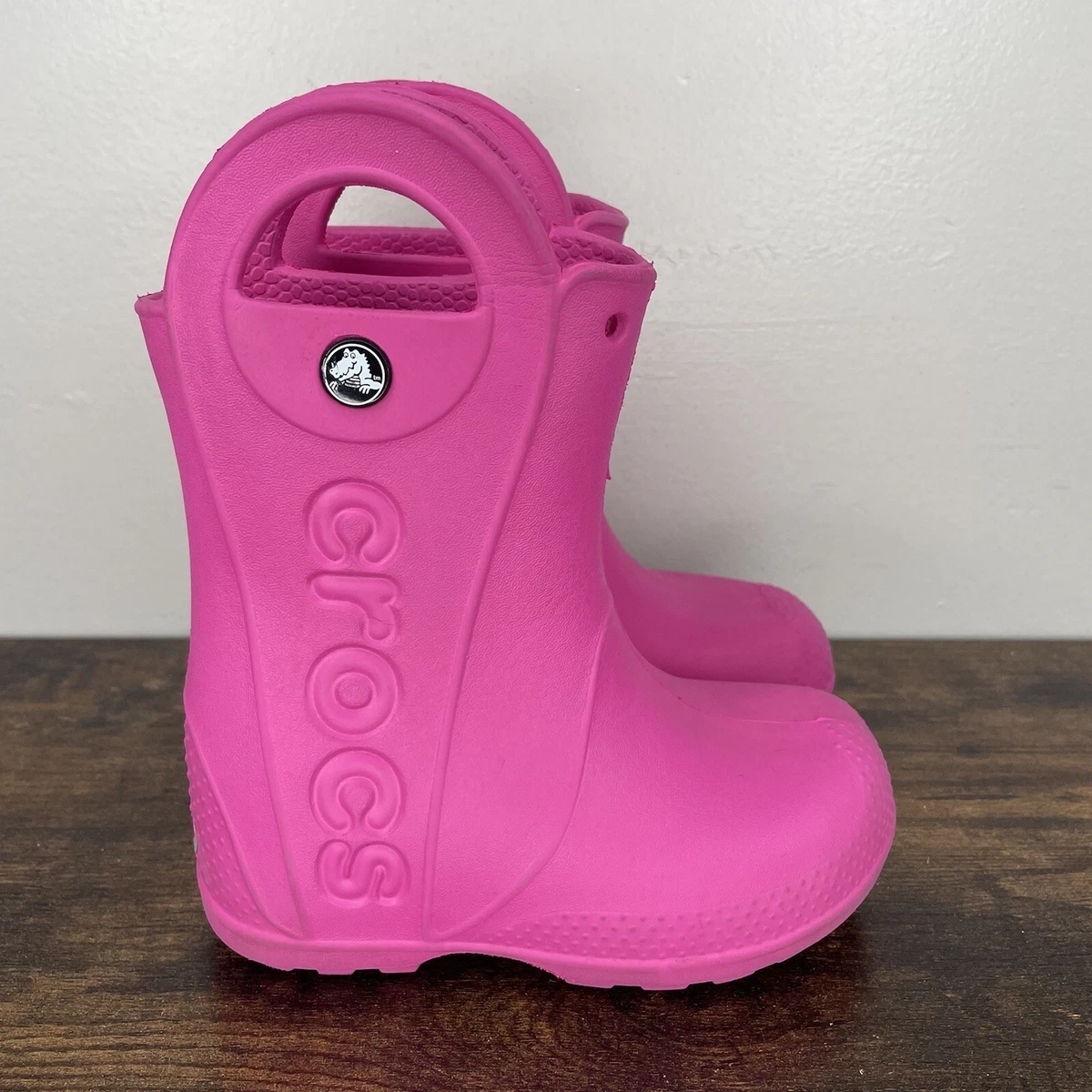 Crocs Kids Handle It Rain Boot Size Pink Waterproof Slip 12803 | eBay