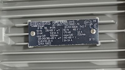 Siemens Pump Motor 1LA7096-4AA12 / 220/380VAC / D-91056 | eBay