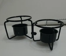 2 Pc Black Tealight Candle Holders Minimalist Wire Industrial