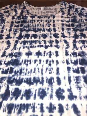 NEW Women's Lularoe 2XL Classic T Shirt Top Hi Lo Blue/white Tie