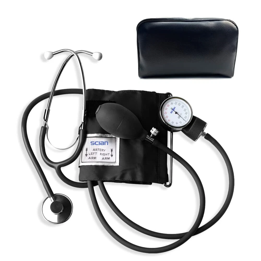 Scian Aneroid Sphygmomanometer Stethoscope Manual Blood Pressure Monitor BP  Cuff