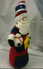 Patriotic Plush Fabric Free-Standing Santa - Red White Blue & Green Christmas  — photo 6