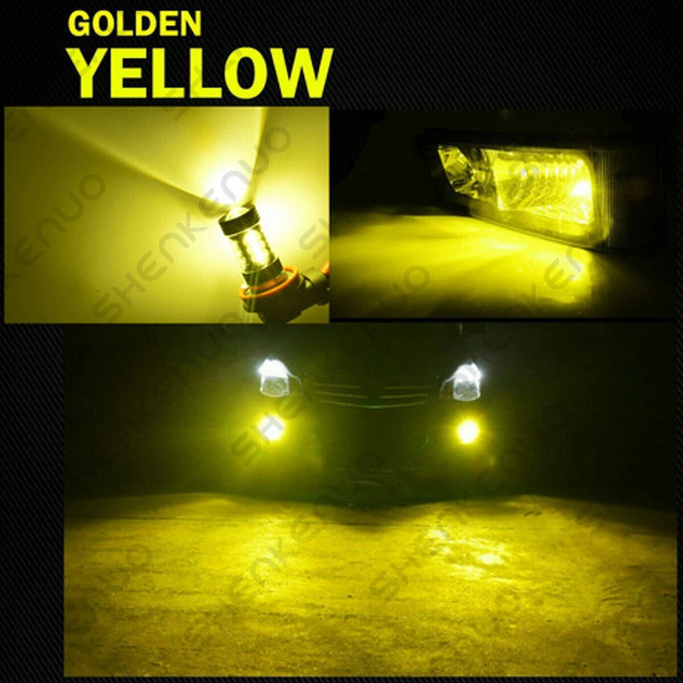 Para Pontiac Vibe 2003-2008 - 2 piezas amarillo dorado 9006 LED bombillas antiniebla lámpara 80W Foto 2 de 4