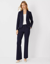 NEW ANN TAYLOR 119 BLACK SEASONLESS STRETCH HIGH RISE TROUSER PANTS SZ 0T