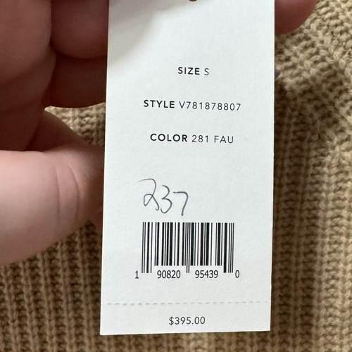 Vince 100 % Kaschmir Pullover Stehkragen klein Langarm Strick camel neu mit Etikett $ 395 - Bild 3 von 9