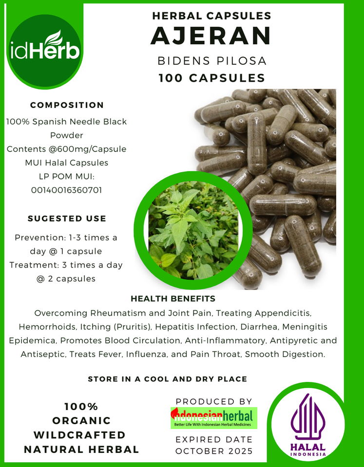 [idHerb] Herbal CAPSULES Bidens Pilosa Ajeran Natural Organic Herbs ...