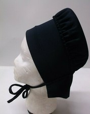 Authentic Hand Made Amish Child's Girl's Bonnet Dark Blue Costume Reenactment Oh