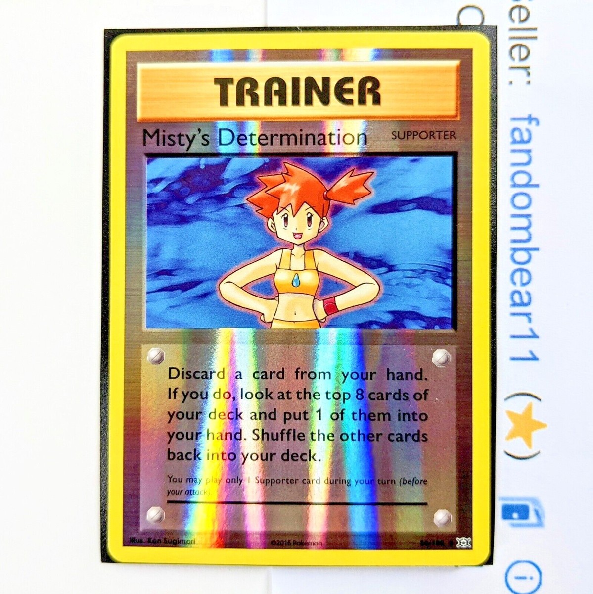 Misty's Determination REVERSE HOLO card 80/108 Evolutions Pokemon Trainer  2016