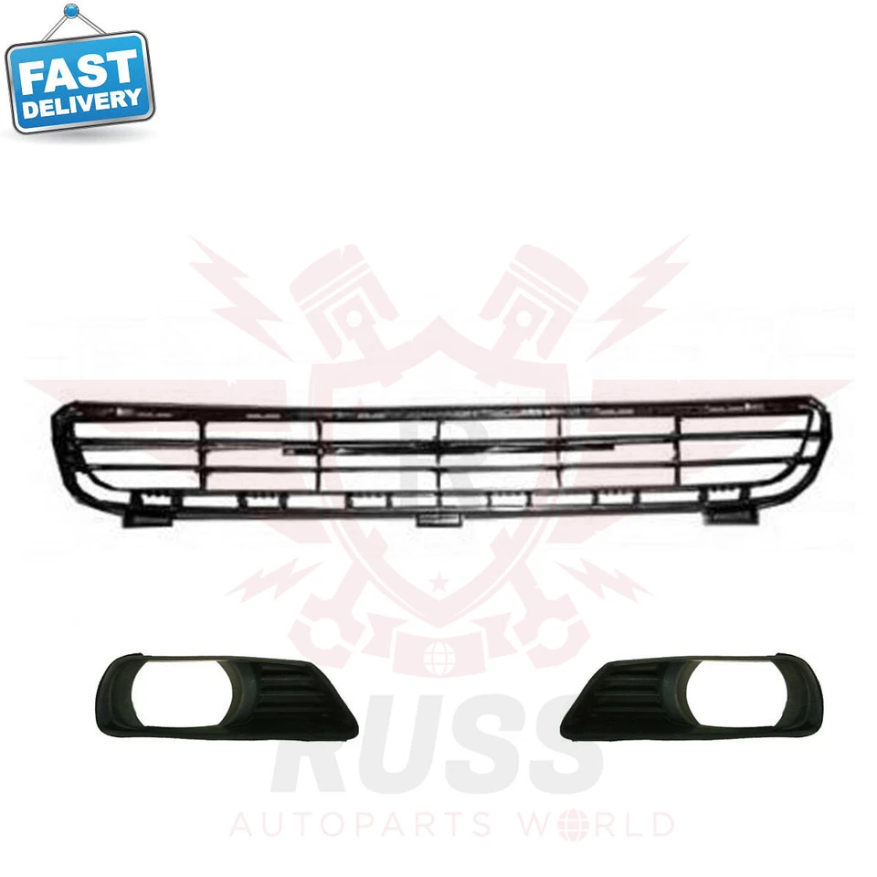New Front Bumper Grille & Fog Lamp Cover Black 3PC Fits 2007-2009 TOYOTA CAMRY Foto 2 de 4