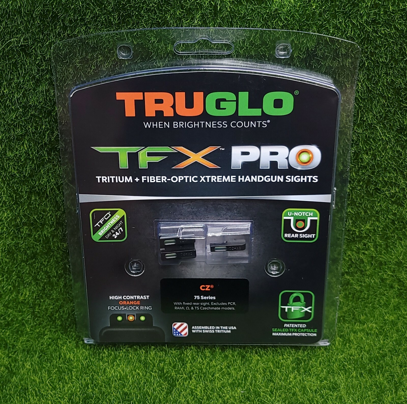 TruGlo TFX Pro Pistol Night Sight, CZ 75 Series, Tritium/Fiber Optic ...