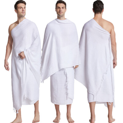 Muslim 2 Piece Ihram Ehram Ahram for Men Hajj and Umrah Towels Arabic Clothes