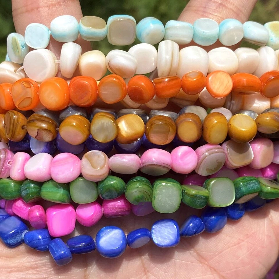 Natural Colourful Irregular Shell Loose Spacer Beads For Jewelry Making DIY 15'' - Image 4 of 4