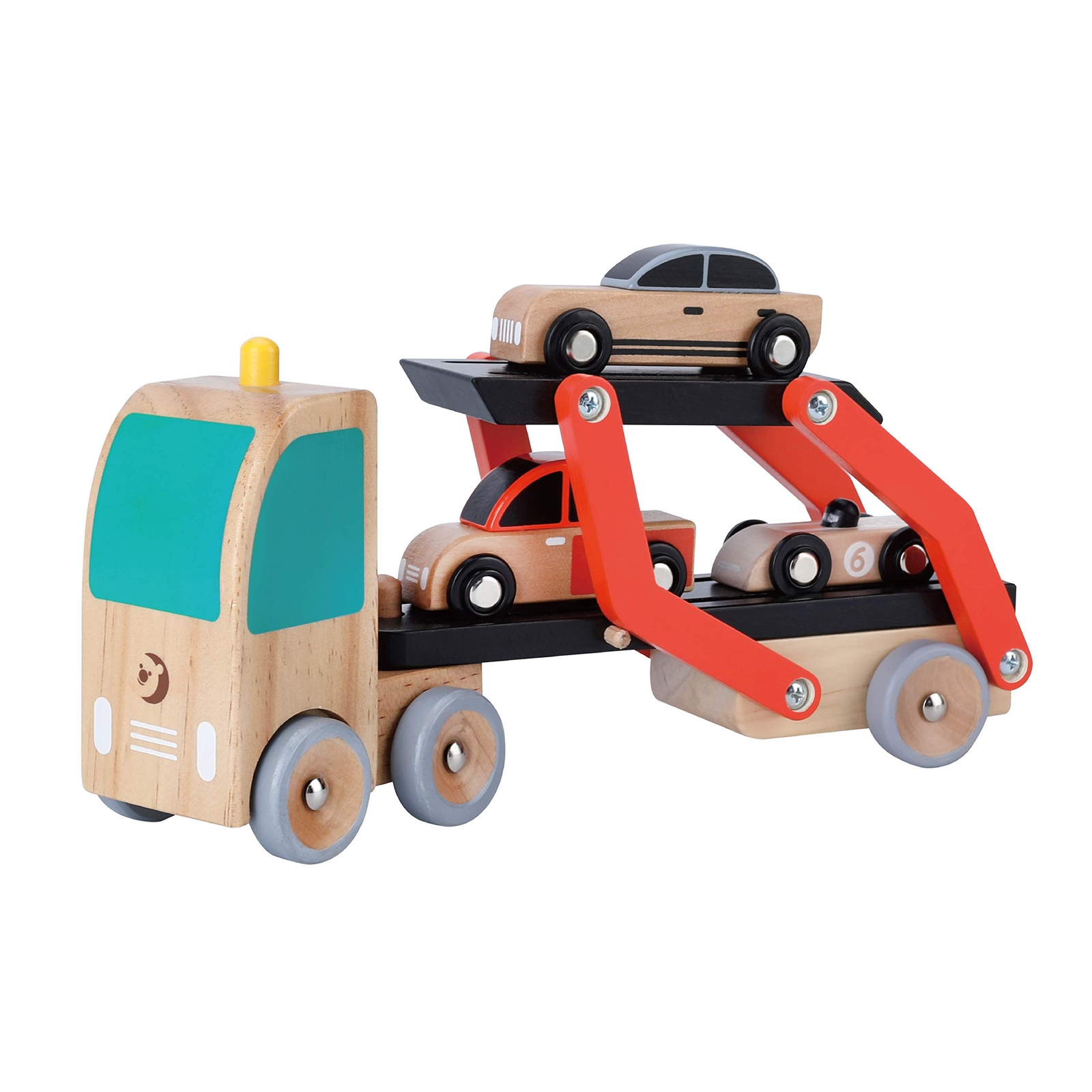 Classic World Transporteur de Voiture avec 3 véhicules en Bois pour Enfants à pa