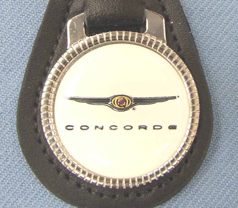 White Chrysler CONCORDE 3373 Leather Key Ring 1993 1994 1995 1996 1997 1998 1999 - Image 2 of 3