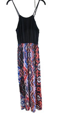 Envi stretch Knit Womens Sleeveless Abstract Print Colorblock Maxi Dress Size XS