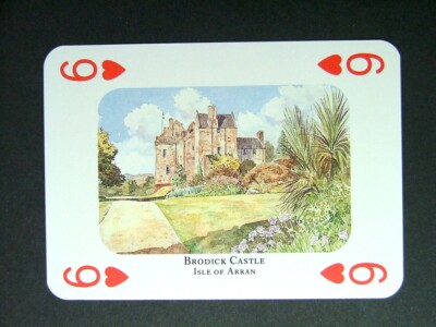 1 x Spielkarte Maler M C Smith Brodick Castle Isle of Arran 6 of Hearts