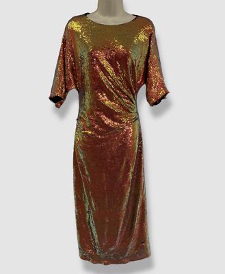 pink and gold midi dress Baltic Born Womens Fabian Jacquard Midi Dress | Mauve + Gold main image 1